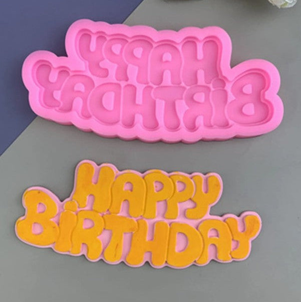 1pc Happy Birthday Letter Mold Silicone