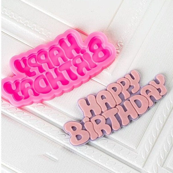 1pc Happy Birthday Letter Mold Silicone